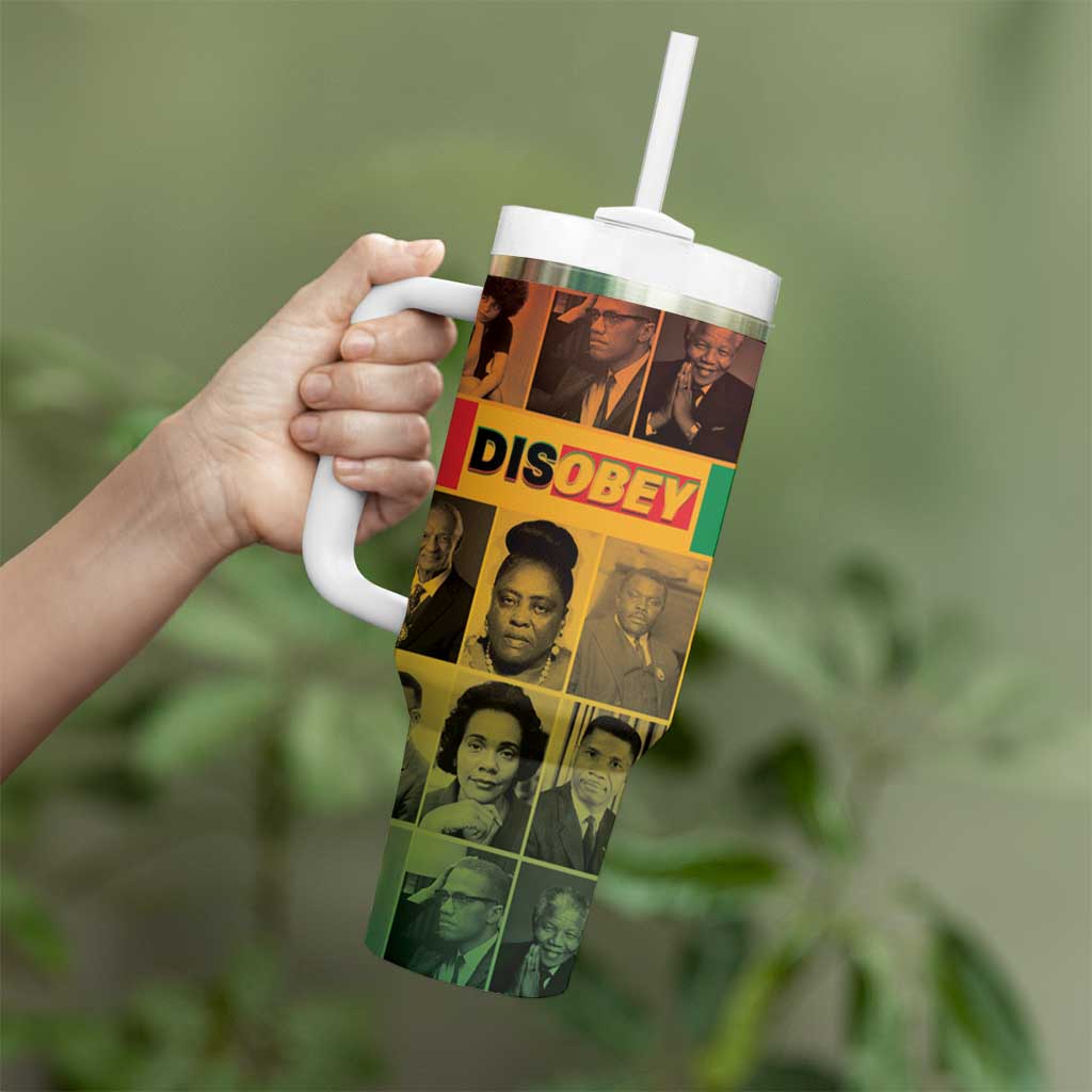 Disobey Black History Tribute Tumbler With Handle Honoring the Civil Rights Legacy - Wonder Print Shop