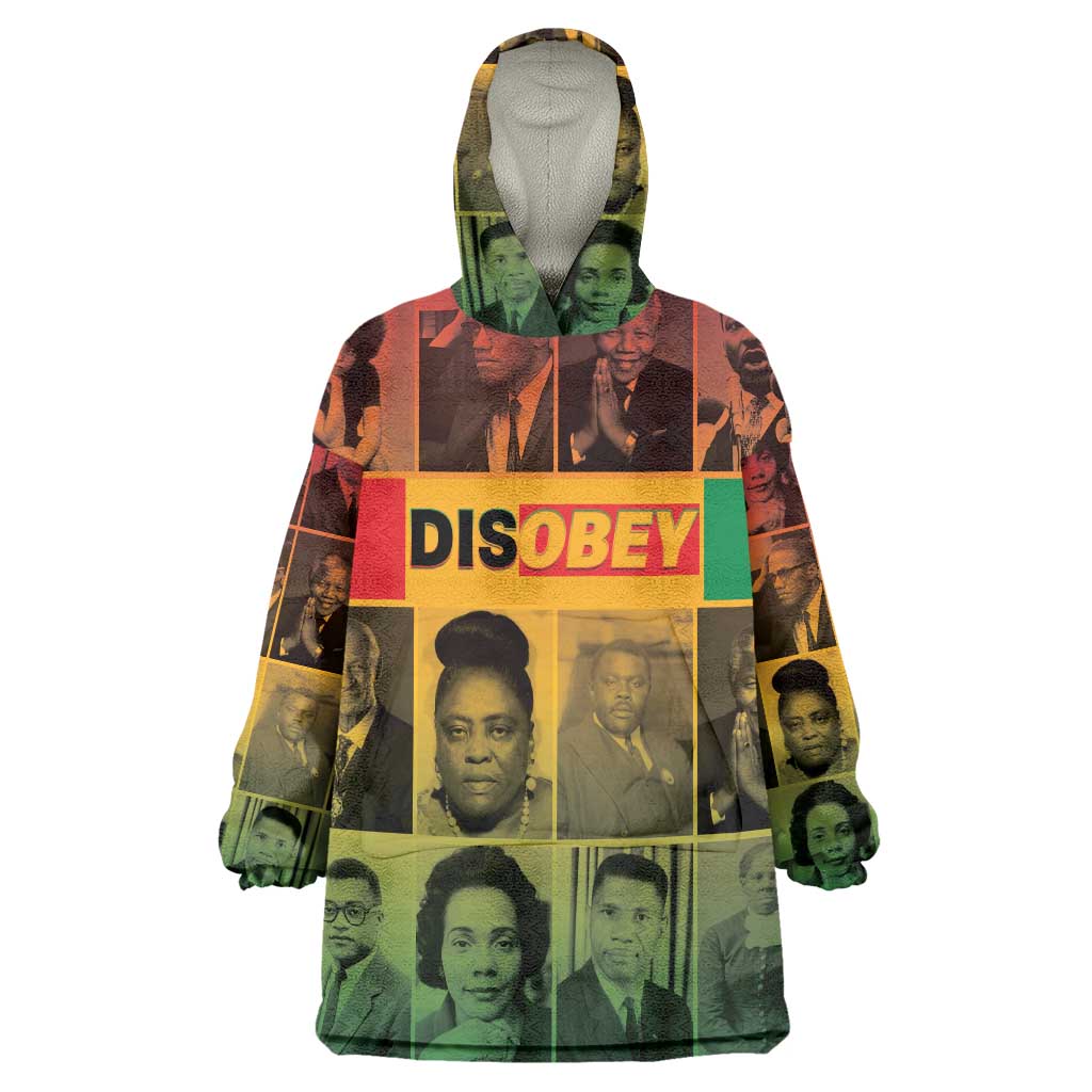 Disobey Black History Tribute Wearable Blanket Hoodie Honoring the Civil Rights Legacy - Wonder Print Shop