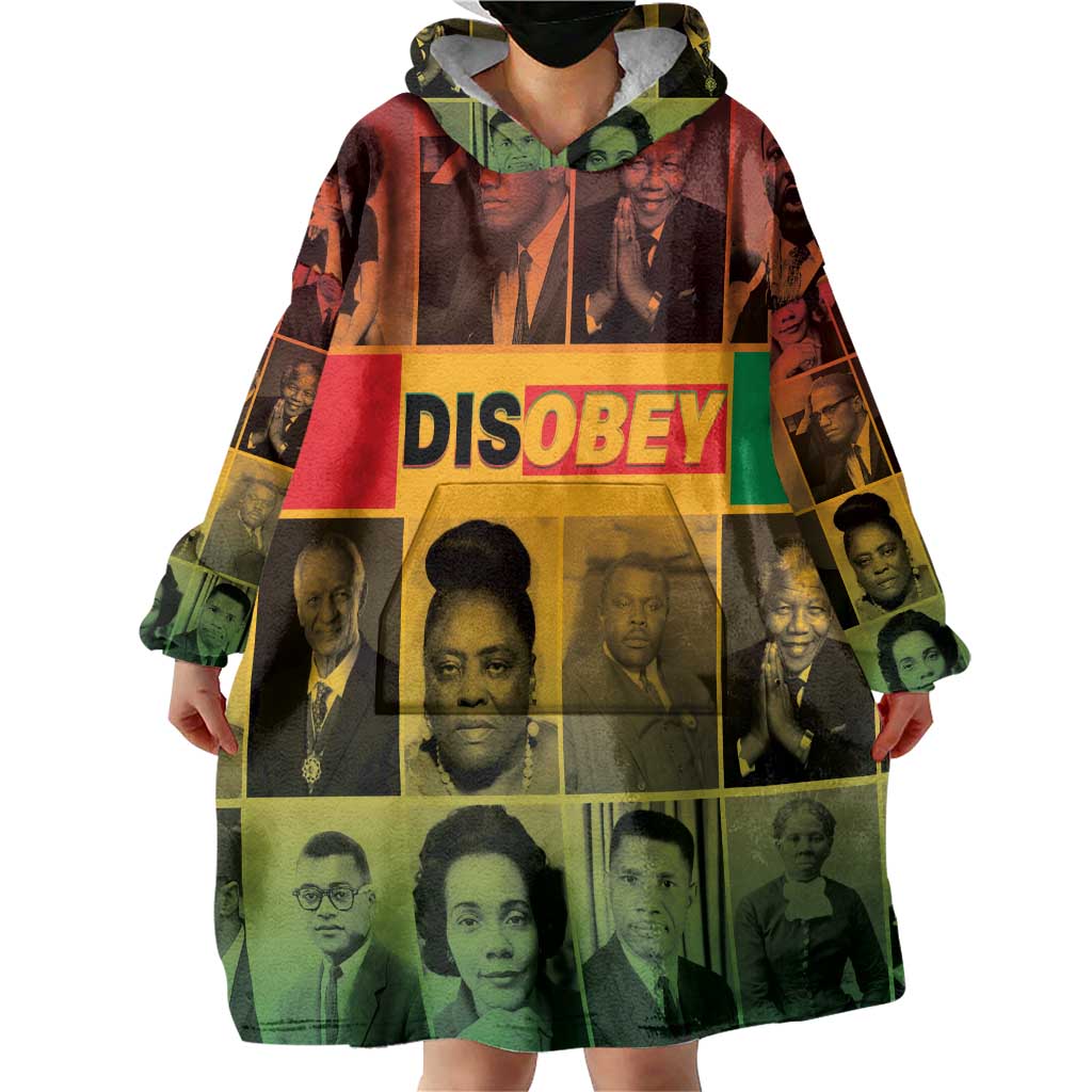 Disobey Black History Tribute Wearable Blanket Hoodie Honoring the Civil Rights Legacy - Wonder Print Shop