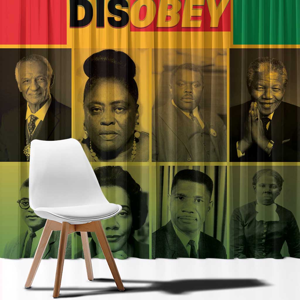 Disobey Black History Tribute Window Curtain Honoring the Civil Rights Legacy - Wonder Print Shop