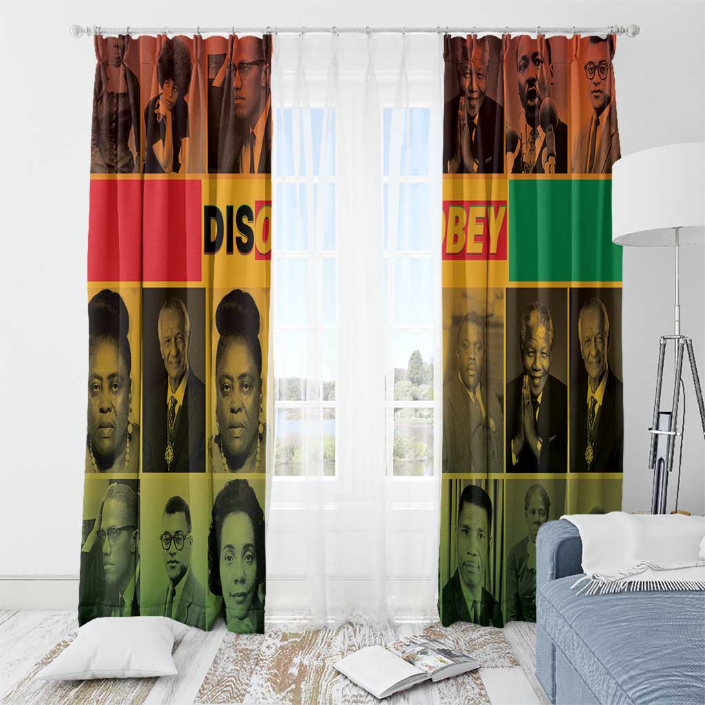 Disobey Black History Tribute Window Curtain Honoring the Civil Rights Legacy - Wonder Print Shop