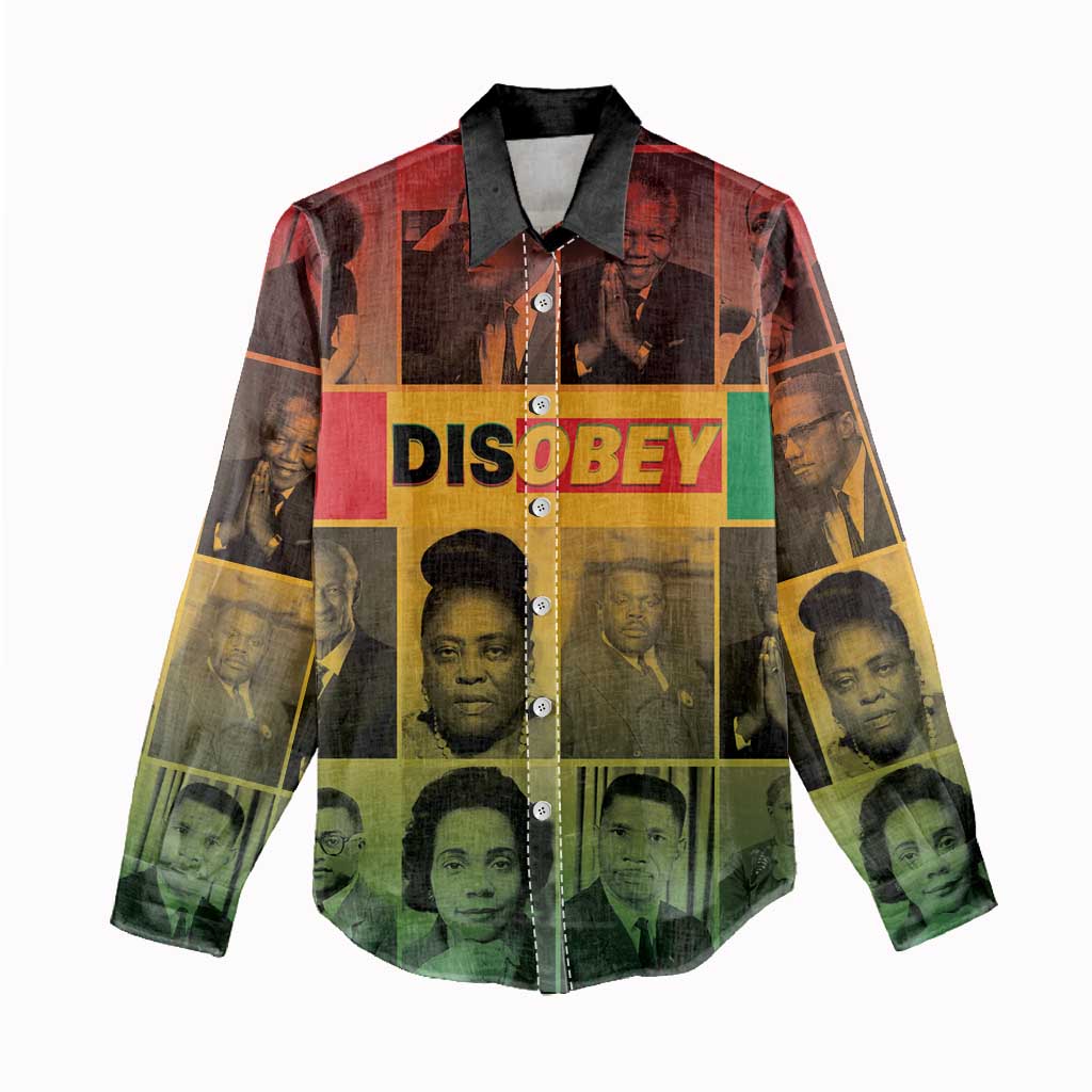 Disobey Black History Tribute Women Casual Shirt Honoring the Civil Rights Legacy - Wonder Print Shop