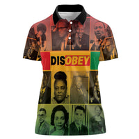 Disobey Black History Tribute Women Polo Shirt Honoring the Civil Rights Legacy - Wonder Print Shop