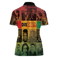 Disobey Black History Tribute Women Polo Shirt Honoring the Civil Rights Legacy - Wonder Print Shop