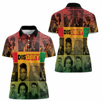 Disobey Black History Tribute Women Polo Shirt Honoring the Civil Rights Legacy - Wonder Print Shop
