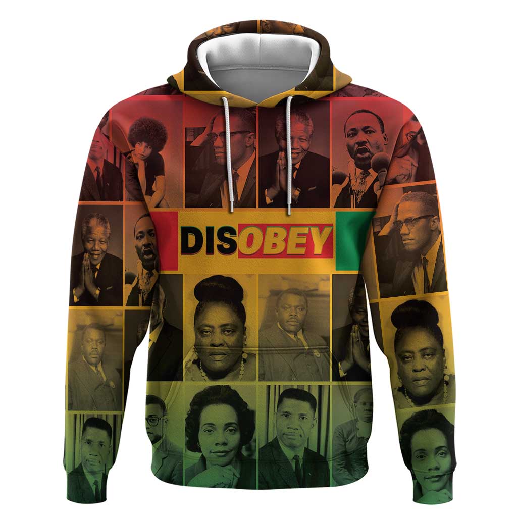 Disobey Black History Tribute Zip Hoodie Honoring the Civil Rights Legacy - Wonder Print Shop