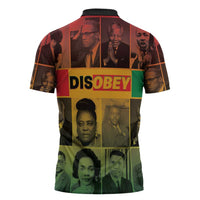 Disobey Black History Tribute Zipper Polo Shirt Honoring the Civil Rights Legacy - Wonder Print Shop