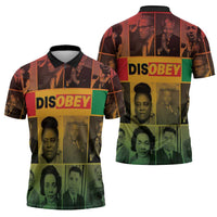 Disobey Black History Tribute Zipper Polo Shirt Honoring the Civil Rights Legacy - Wonder Print Shop