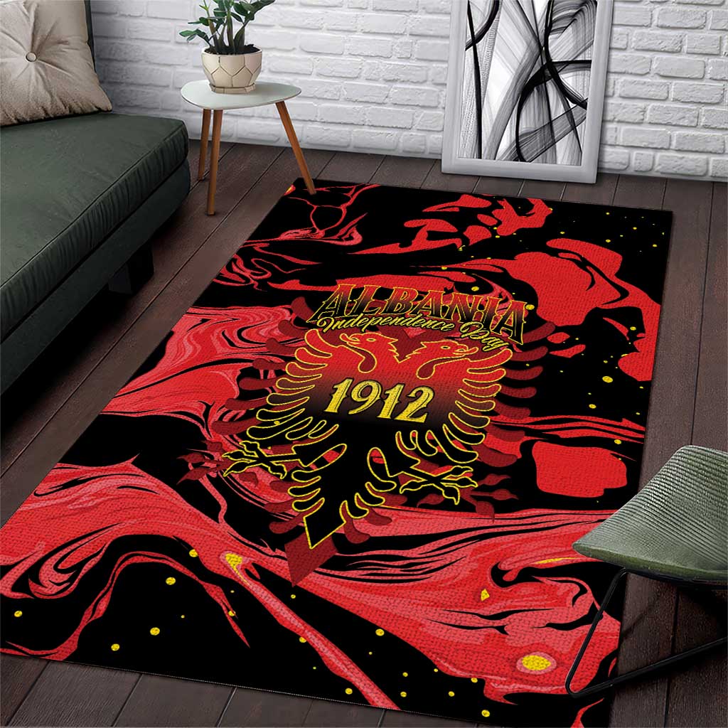 Happy Albania Independence Day Area Rug Albanian Eagle - Wonder Print Shop