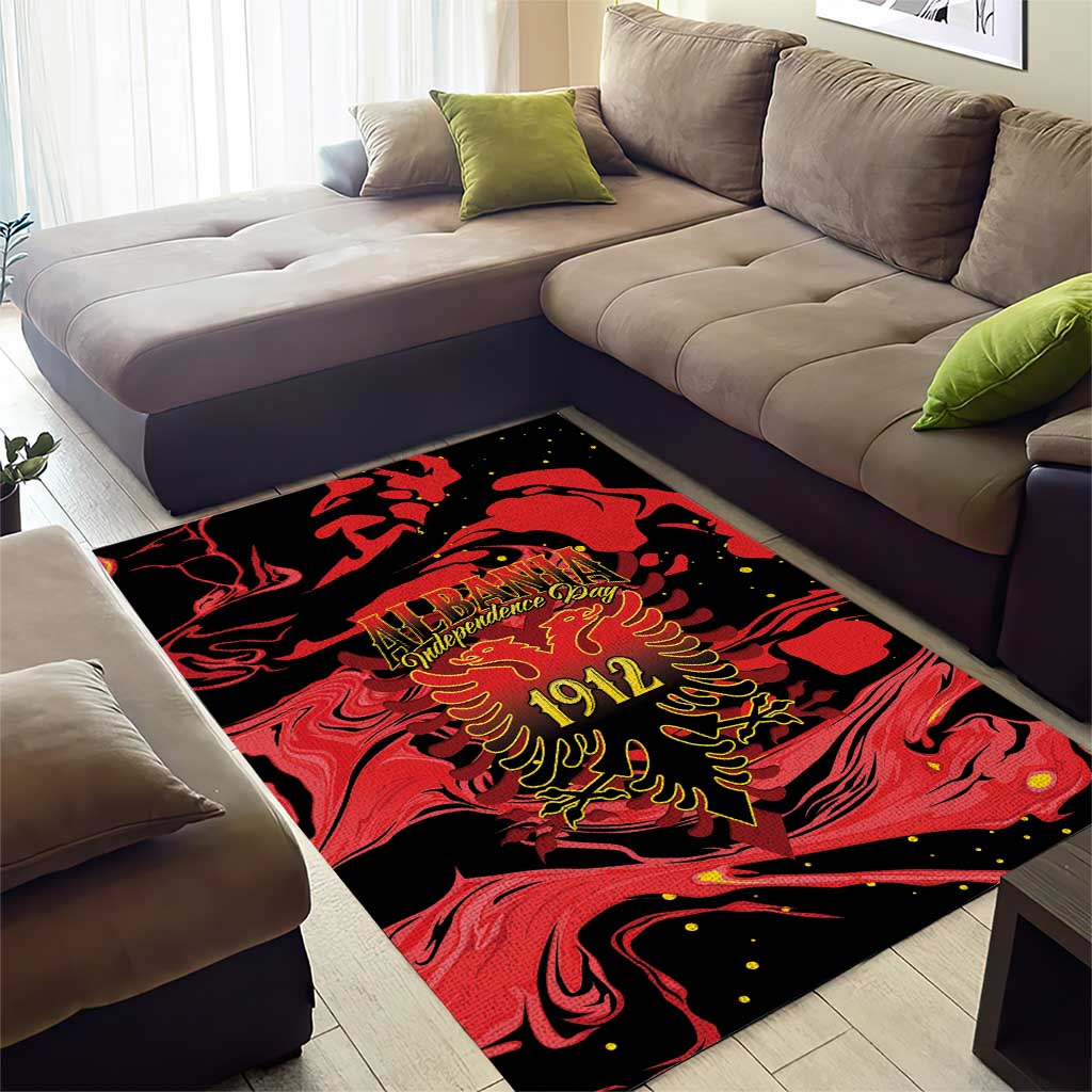Happy Albania Independence Day Area Rug Albanian Eagle - Wonder Print Shop
