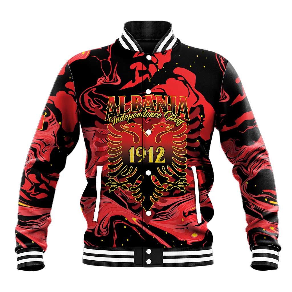 Happy Albania Independence Day Baseball Jacket Albanian Eagle - Wonder Print Shop