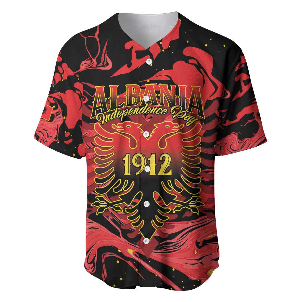 Happy Albania Independence Day Baseball Jersey Albanian Eagle - Wonder Print Shop