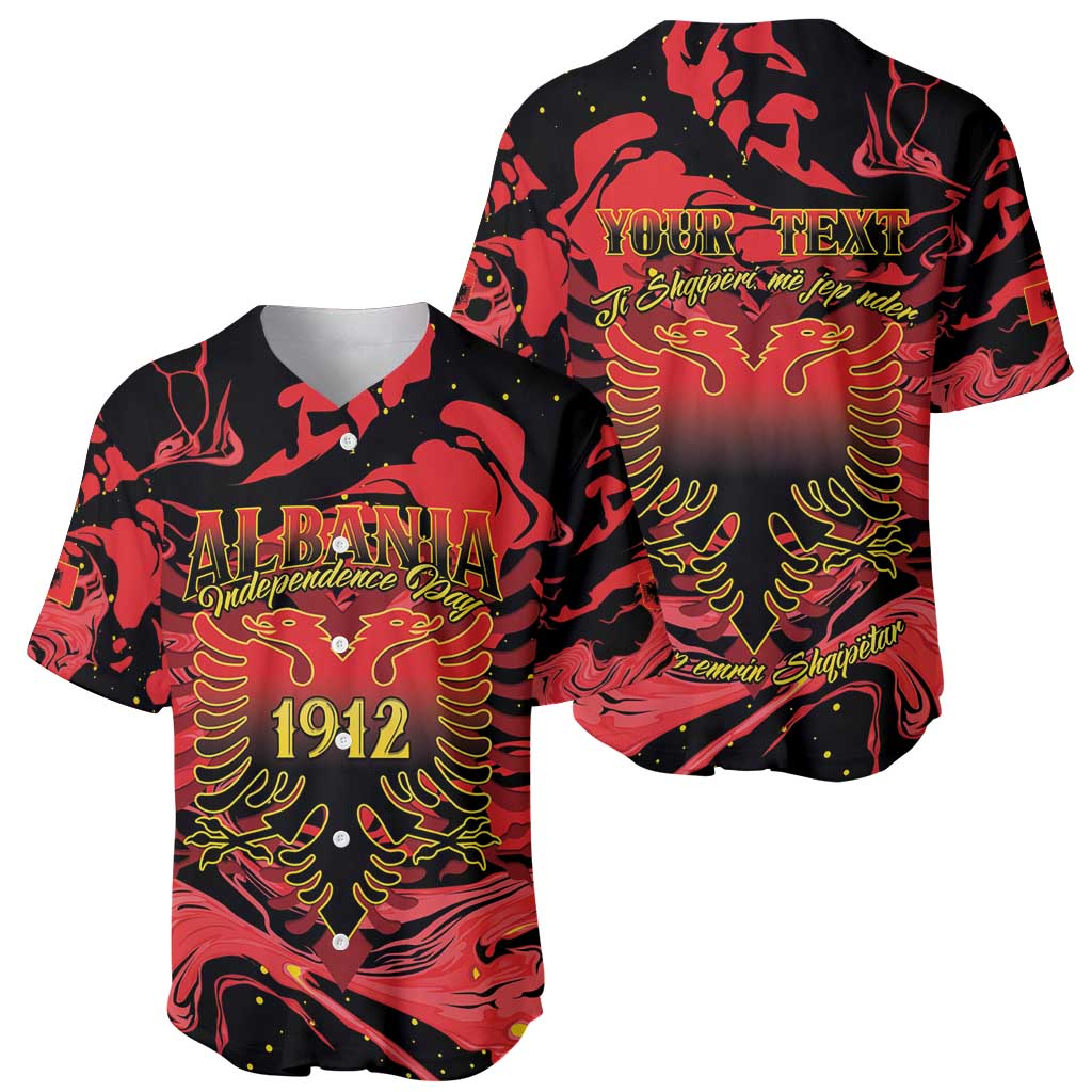 Happy Albania Independence Day Baseball Jersey Albanian Eagle - Wonder Print Shop