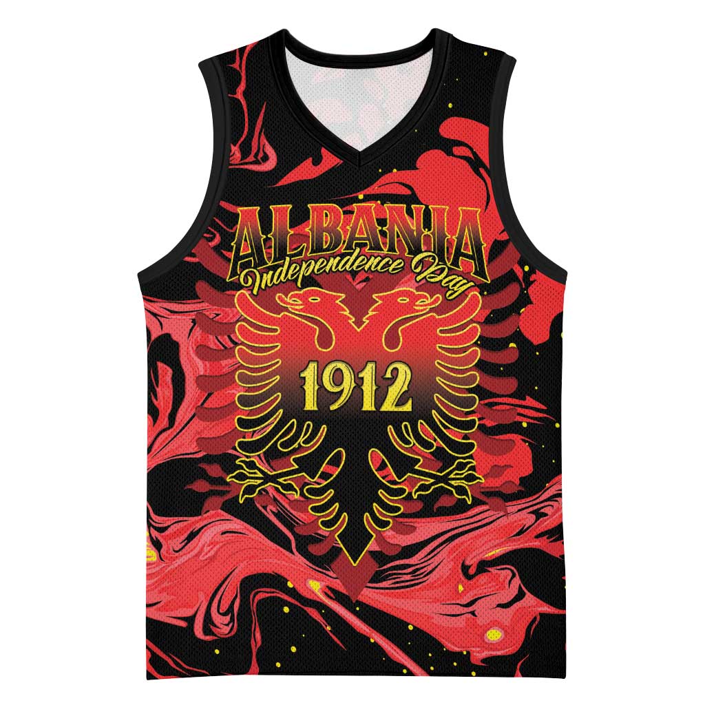 Happy Albania Independence Day Basketball Jersey Albanian Eagle - Wonder Print Shop