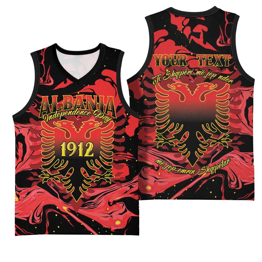 Happy Albania Independence Day Basketball Jersey Albanian Eagle - Wonder Print Shop