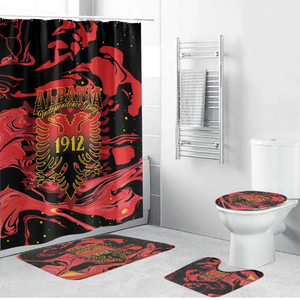 Happy Albania Independence Day Bathroom Set Albanian Eagle - Wonder Print Shop