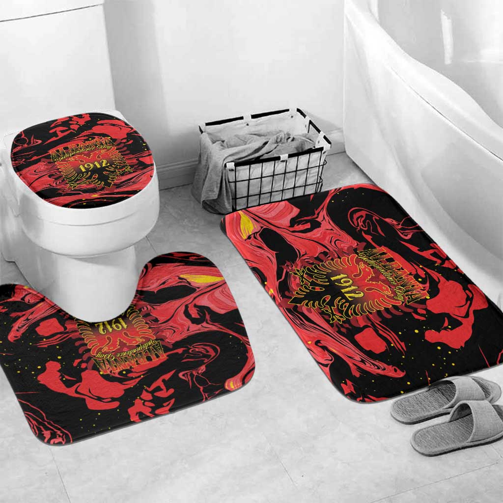 Happy Albania Independence Day Bathroom Set Albanian Eagle - Wonder Print Shop