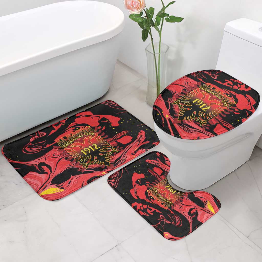 Happy Albania Independence Day Bathroom Set Albanian Eagle - Wonder Print Shop