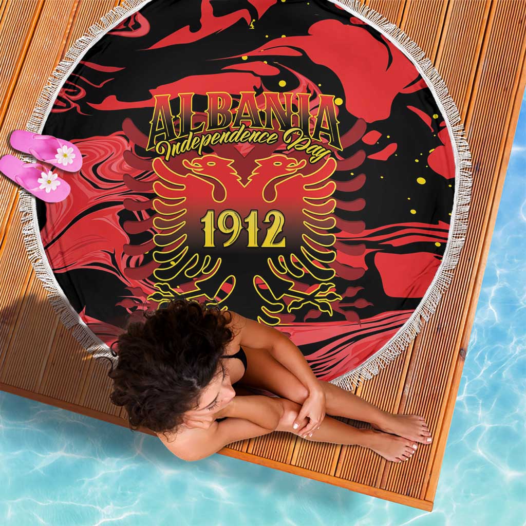 Happy Albania Independence Day Beach Blanket Albanian Eagle - Wonder Print Shop