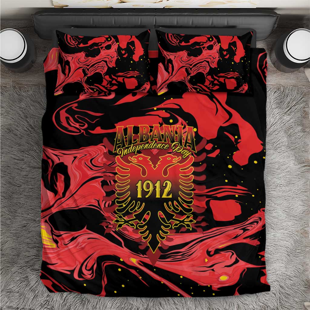 Happy Albania Independence Day Bedding Set Albanian Eagle - Wonder Print Shop