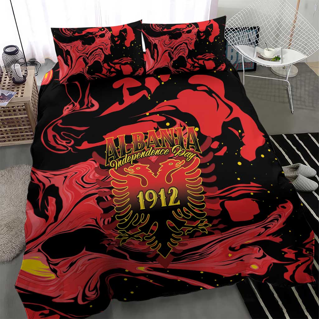 Happy Albania Independence Day Bedding Set Albanian Eagle - Wonder Print Shop