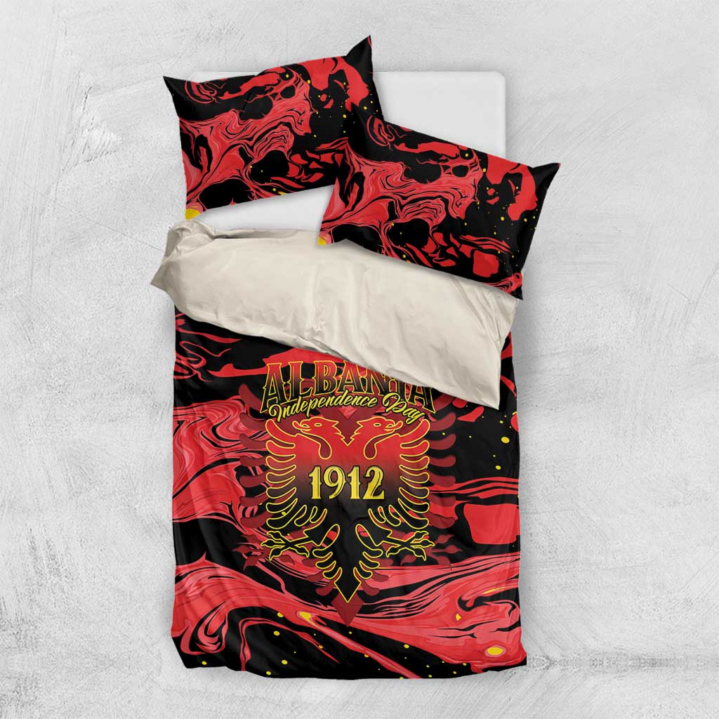 Happy Albania Independence Day Bedding Set Albanian Eagle - Wonder Print Shop