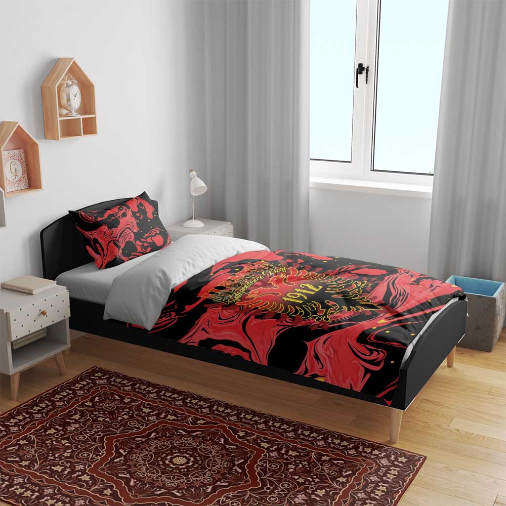 Happy Albania Independence Day Bedding Set Albanian Eagle - Wonder Print Shop