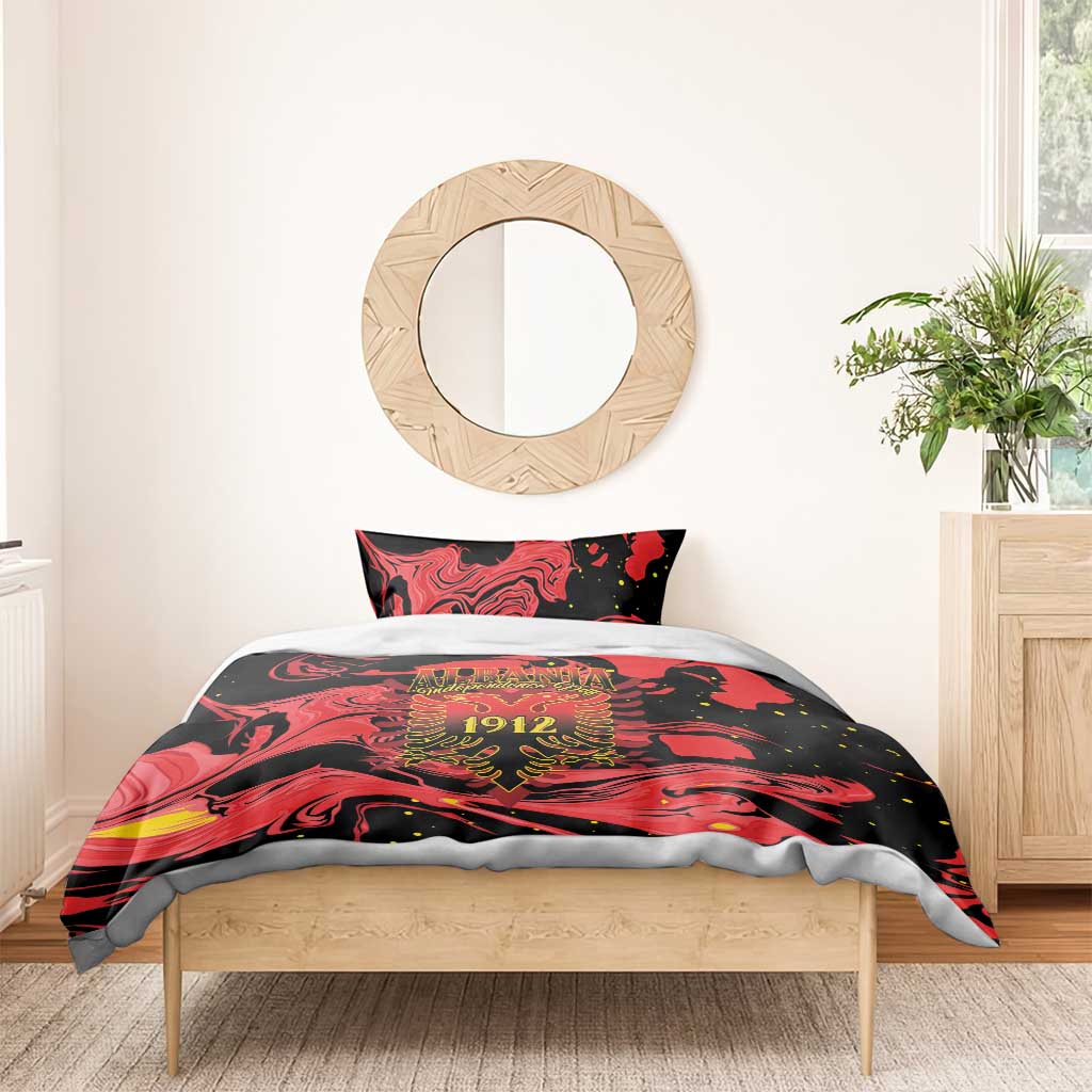 Happy Albania Independence Day Bedding Set Albanian Eagle - Wonder Print Shop
