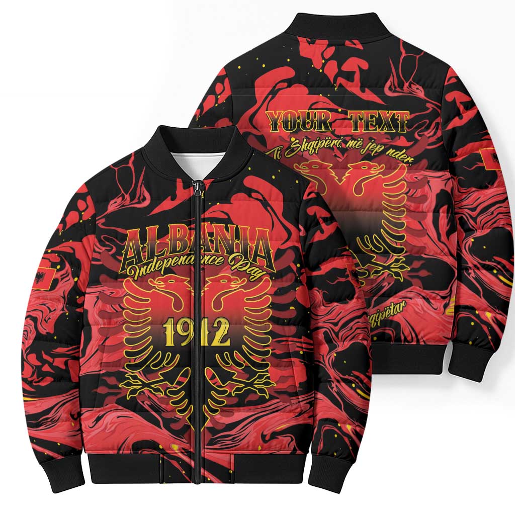 Happy Albania Independence Day Bomber Puffer Jacket Albanian Eagle - Wonder Print Shop
