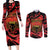 Happy Albania Independence Day Couples Matching Long Sleeve Bodycon Dress and Long Sleeve Button Shirt Albanian Eagle - Wonder Print Shop
