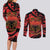 Happy Albania Independence Day Couples Matching Long Sleeve Bodycon Dress and Long Sleeve Button Shirt Albanian Eagle - Wonder Print Shop