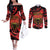 Happy Albania Independence Day Couples Matching Off The Shoulder Long Sleeve Dress and Long Sleeve Button Shirt Albanian Eagle - Wonder Print Shop