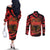 Happy Albania Independence Day Couples Matching Off The Shoulder Long Sleeve Dress and Long Sleeve Button Shirt Albanian Eagle - Wonder Print Shop