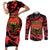Happy Albania Independence Day Couples Matching Short Sleeve Bodycon Dress and Long Sleeve Button Shirt Albanian Eagle - Wonder Print Shop
