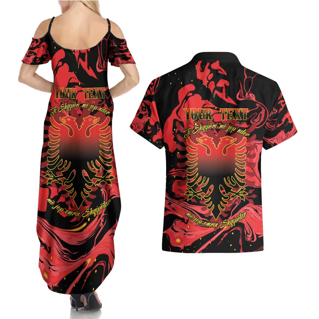 Happy Albania Independence Day Couples Matching Summer Maxi Dress and Hawaiian Shirt Albanian Eagle - Wonder Print Shop