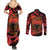 Happy Albania Independence Day Couples Matching Summer Maxi Dress and Long Sleeve Button Shirt Albanian Eagle - Wonder Print Shop