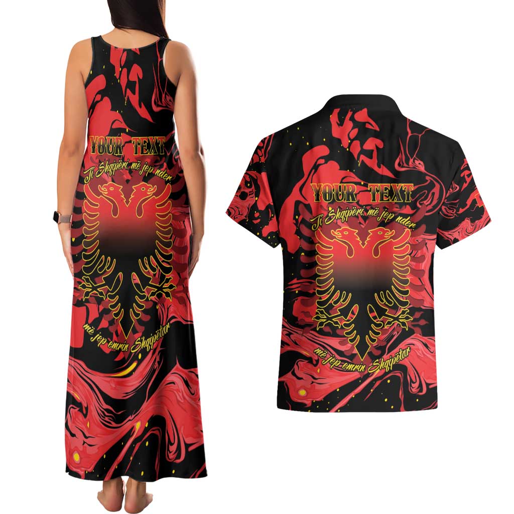 Happy Albania Independence Day Couples Matching Tank Maxi Dress and Hawaiian Shirt Albanian Eagle - Wonder Print Shop