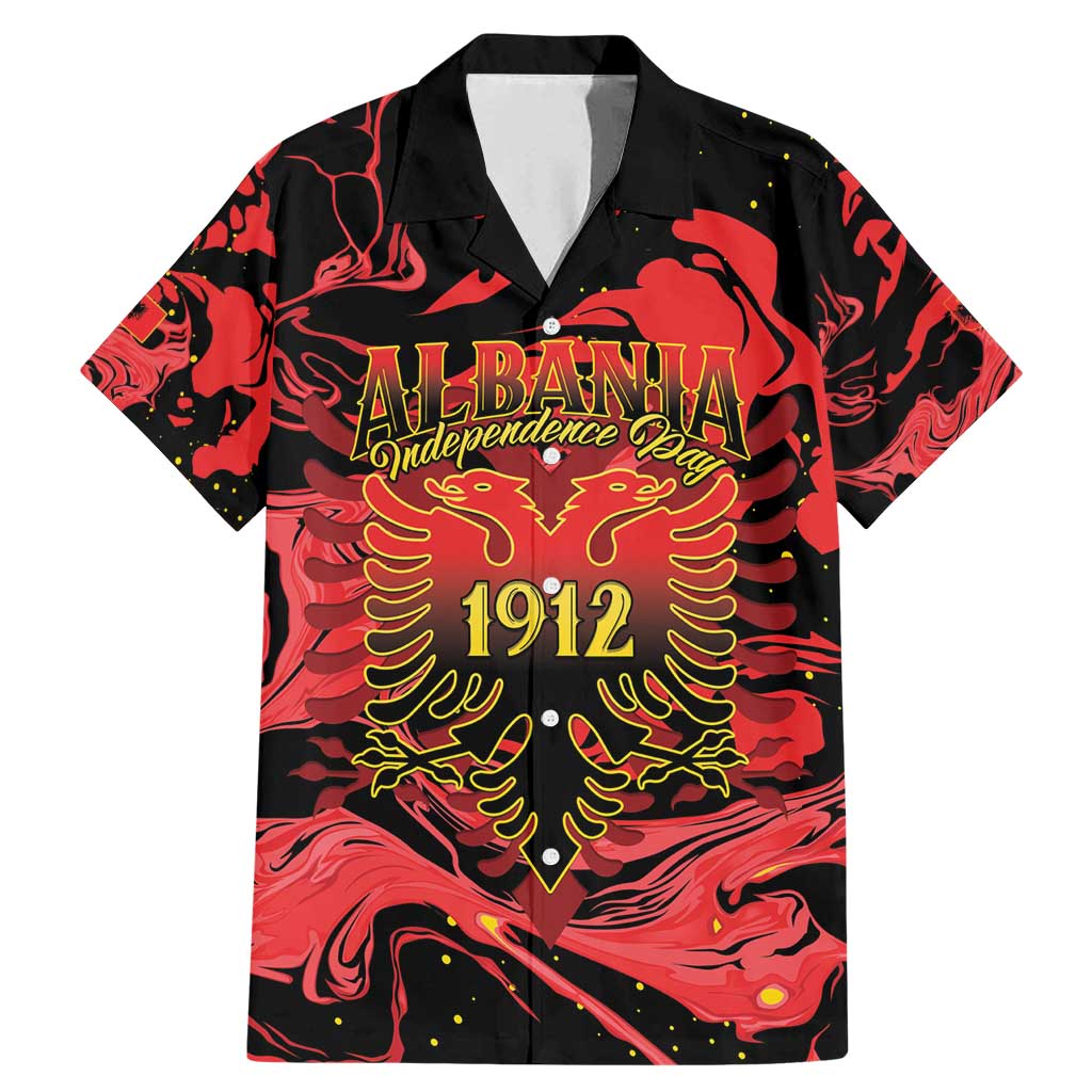 Happy Albania Independence Day Family Matching Mermaid Dress and Hawaiian Shirt Albanian Eagle - Wonder Print Shop