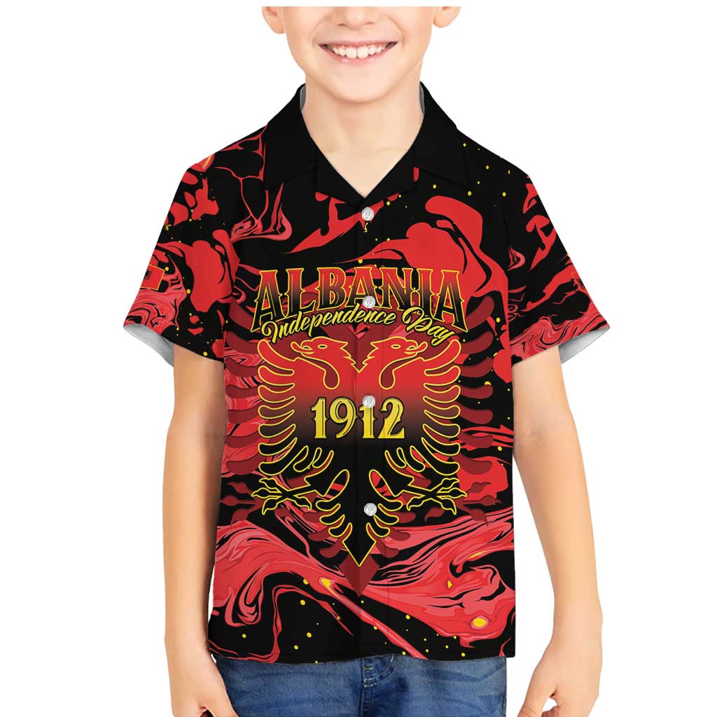Happy Albania Independence Day Family Matching Mermaid Dress and Hawaiian Shirt Albanian Eagle - Wonder Print Shop