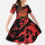 Happy Albania Independence Day Family Matching Off The Shoulder Long Sleeve Dress and Hawaiian Shirt Albanian Eagle - Wonder Print Shop