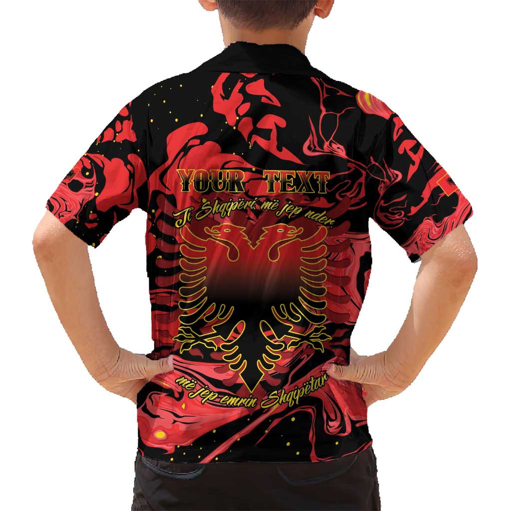 Happy Albania Independence Day Family Matching Off Shoulder Maxi Dress and Hawaiian Shirt Albanian Eagle - Wonder Print Shop