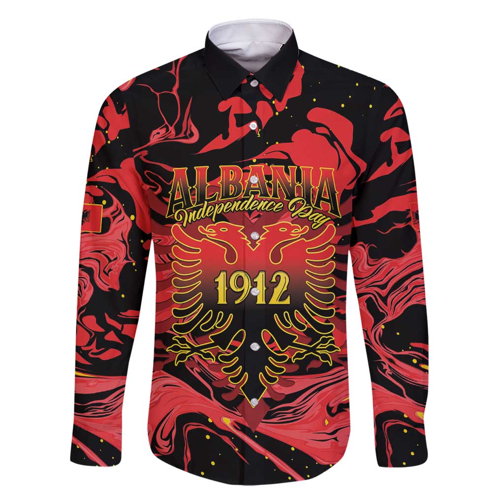 Happy Albania Independence Day Family Matching Off Shoulder Maxi Dress and Hawaiian Shirt Albanian Eagle - Wonder Print Shop