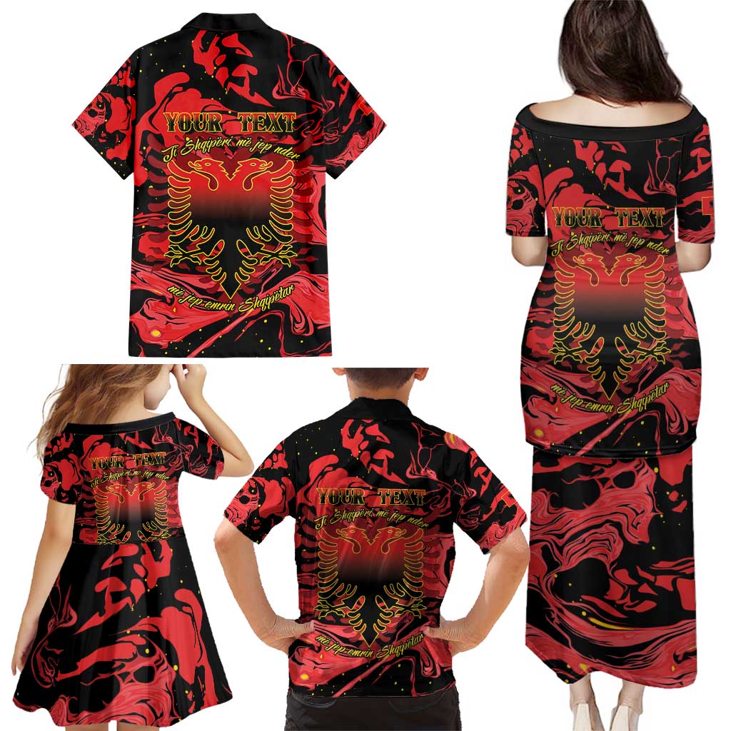 Happy Albania Independence Day Family Matching Puletasi and Hawaiian Shirt Albanian Eagle - Wonder Print Shop