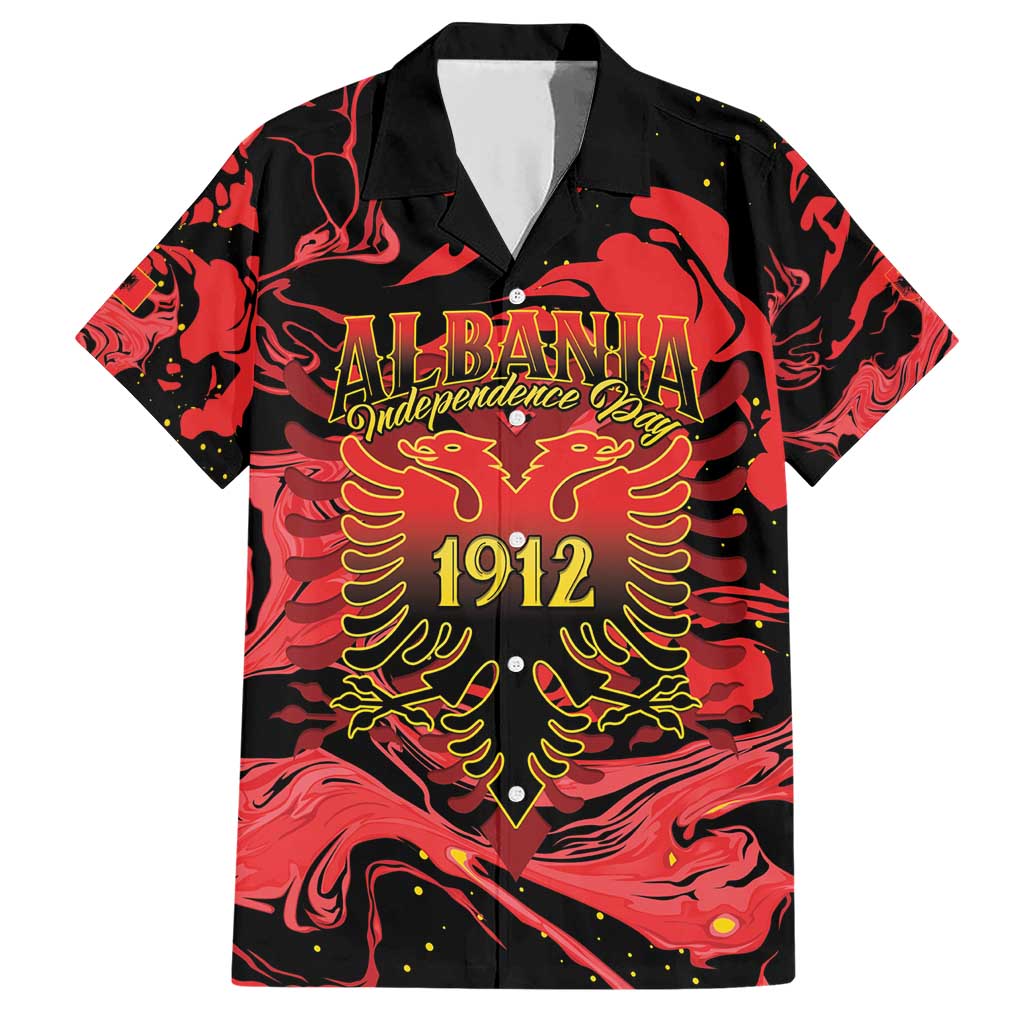 Happy Albania Independence Day Family Matching Short Sleeve Bodycon Dress and Hawaiian Shirt Albanian Eagle - Wonder Print Shop