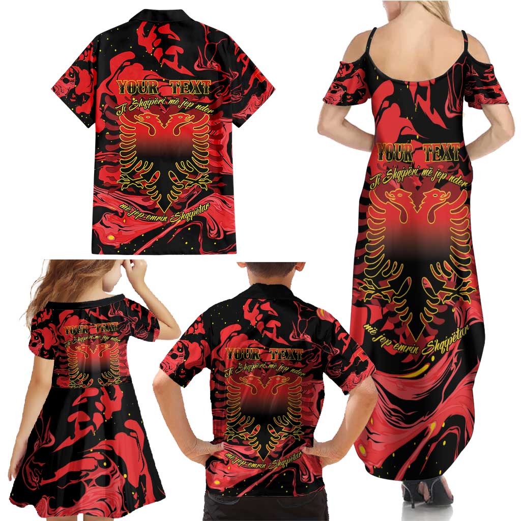 Happy Albania Independence Day Family Matching Summer Maxi Dress and Hawaiian Shirt Albanian Eagle - Wonder Print Shop