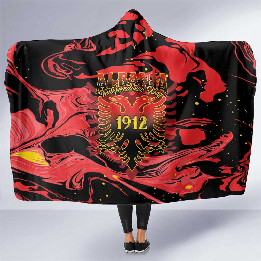 Happy Albania Independence Day Hooded Blanket Albanian Eagle - Wonder Print Shop