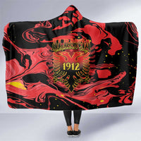 Happy Albania Independence Day Hooded Blanket Albanian Eagle - Wonder Print Shop