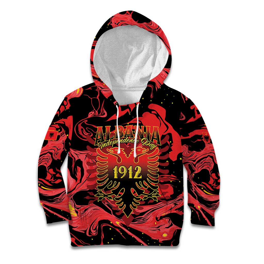 Happy Albania Independence Day Kid Hoodie Albanian Eagle - Wonder Print Shop