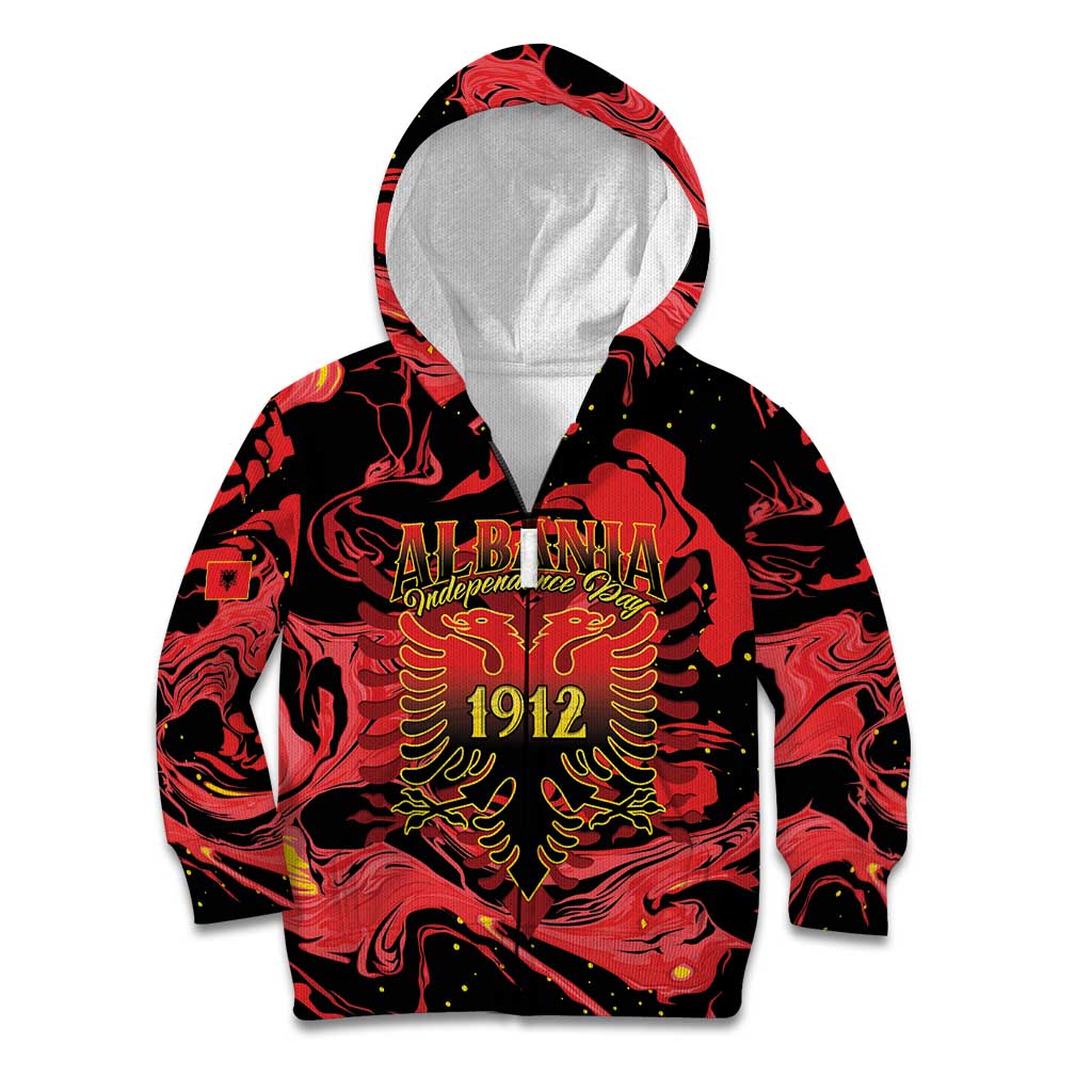 Happy Albania Independence Day Kid Hoodie Albanian Eagle - Wonder Print Shop