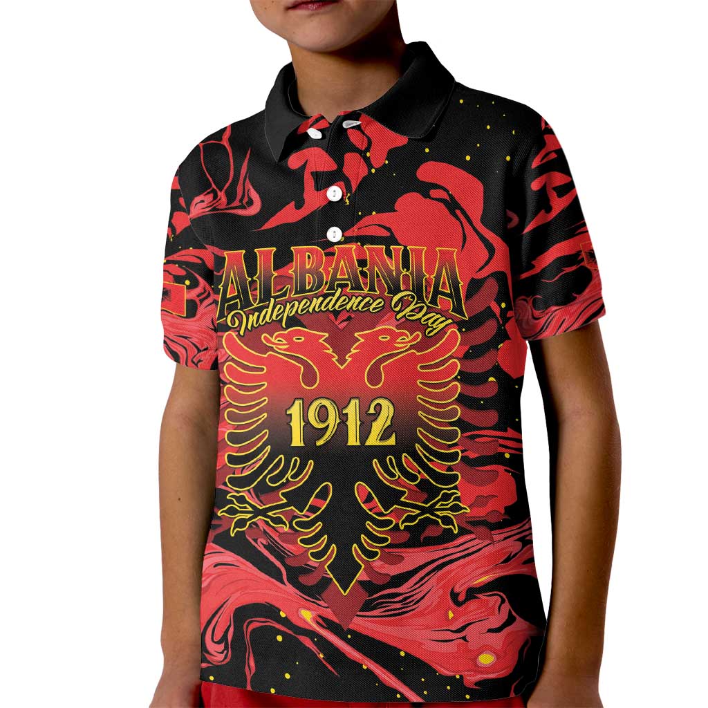 Happy Albania Independence Day Kid Polo Shirt Albanian Eagle - Wonder Print Shop